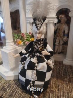 1/12 Artisan Masquerade Ball Porcelin Dolls House Doll. 15cm In Height