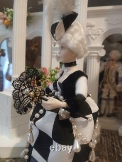 1/12 Artisan Masquerade Ball Porcelin Dolls House Doll. 15cm In Height