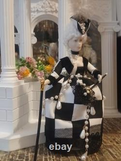 1/12 Artisan Masquerade Ball Porcelin Dolls House Doll. 15cm In Height