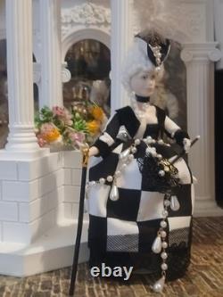 1/12 Artisan Masquerade Ball Porcelin Dolls House Doll. 15cm In Height