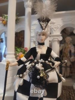 1/12 Artisan Masquerade Ball Porcelin Dolls House Doll. 15cm In Height