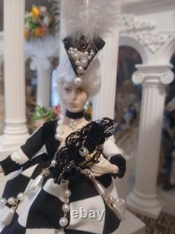 1/12 Artisan Masquerade Ball Porcelin Dolls House Doll. 15cm In Height