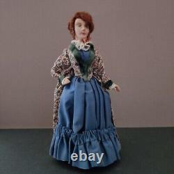 1/12 Lady Doll Late Victorian Fashion One Of A Kind Miniature Dollshouse