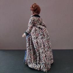 1/12 Lady Doll Late Victorian Fashion One Of A Kind Miniature Dollshouse