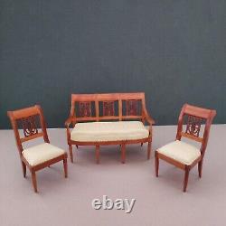 1/12 Miniature Herbillon French Living Room Dollshouse XVIII Century Style Set