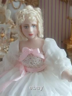 1/12 Porcelin Child Dolls House Doll. 12cm Tall. Tilly Mint My Name