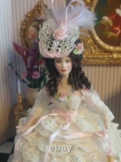 1/12 Porcelin Dolls House Doll. 16cm In Height. Handmade