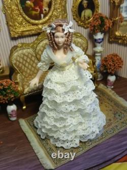 1/12 Porcelin Dolls House Doll. Beautiful? 15cm In Height