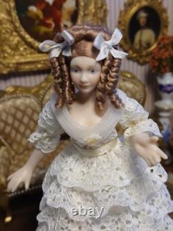 1/12 Porcelin Dolls House Doll. Beautiful? 15cm In Height