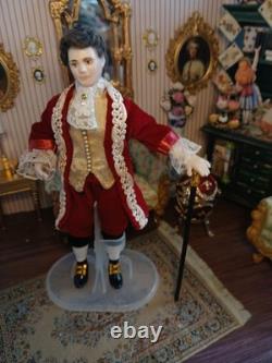 1/12 Porcelin Dolls House Doll. Beautiful. 16cm In Height