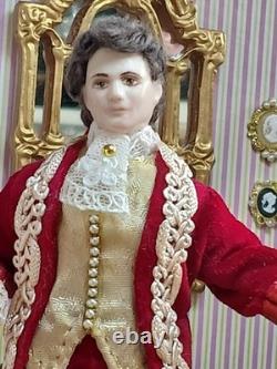 1/12 Porcelin Dolls House Doll. Beautiful. 16cm In Height