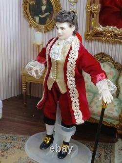 1/12 Porcelin Dolls House Doll. Beautiful. 16cm In Height