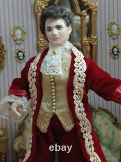 1/12 Porcelin Dolls House Doll. Beautiful. 16cm In Height