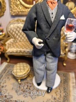 1/12 Porcelin Dolls House Doll. Rare. 15cm In Height