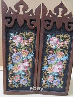 1 12 Unique dolls house miniature handmade screen with needlepoint on Silk Gauze