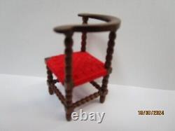 1 12 dolls house jacobean miniature chair and footstool