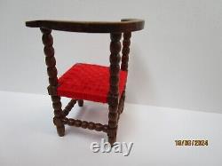 1 12 dolls house jacobean miniature chair and footstool