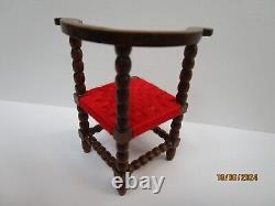 1 12 dolls house jacobean miniature chair and footstool