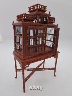 1 12 dolls house vintage miniature Jiayi birdcage and table for your pet birds