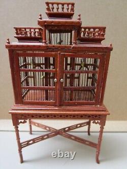 1 12 dolls house vintage miniature Jiayi birdcage and table for your pet birds