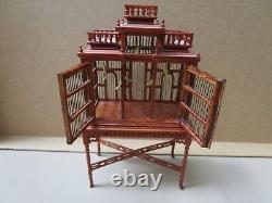 1 12 dolls house vintage miniature Jiayi birdcage and table for your pet birds