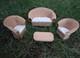 1.12 Scale Dolls House Miniature Wicker Furniture Set Of Two Armchairs, A Settee