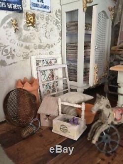 1/12th Miniature Dolls House Handmade Shabby French Brocante Shop OOAK