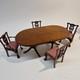 1/12th Scale Doll House, Furniture, Dining Table And Chairs Hadley Holgate Me29