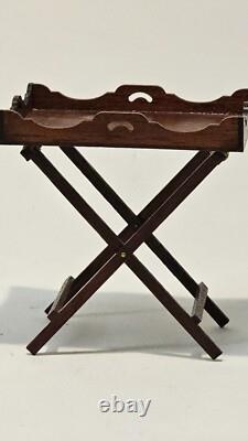 1/12th Scale Doll House Miniature, Escutcheon, Tray & Stand, Artisan Made, ME44