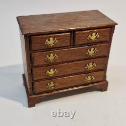 1/12th Scale Doll House Miniature, Furniture, Chest of Drawers by ESCUTCHEON