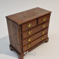 1/12th Scale Doll House Miniature, Furniture, Chest of Drawers by ESCUTCHEON