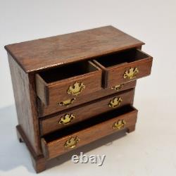1/12th Scale Doll House Miniature, Furniture, Chest of Drawers by ESCUTCHEON