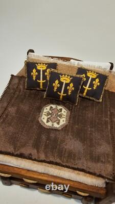 1/12th Scale Doll House Miniature, Furniture, Medieval, Double bed, Truckle ME6