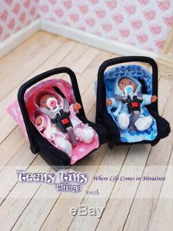 1/12th Scale Miniature PINK Dollhouse Stroller/Pushchair & attachable Car Seat