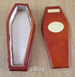 1/12th Scale Miniature Wooden Coffin Satin Lined New And Boxed Df849