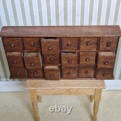 1/12th scale Doll House, Wall Cabinet 18 Working small Drawers CHE26