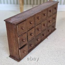 1/12th scale Doll House, Wall Cabinet 18 Working small Drawers CHE26