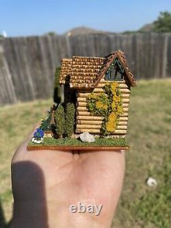 1/144th scale dollhouse miniatures completed and furnished with landscape
