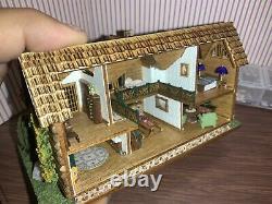 1/144th scale dollhouse miniatures completed and furnished with landscape