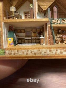 1/144th scale dollhouse miniatures completed and furnished with landscape