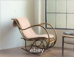 1/6 12inch Miniature Furniture Rattan Rocking Chair Doll House Action Figure