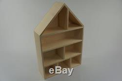 1 x Large Wooden Plain Dolls` House Decoupage Storage Unit Shelve Cabinet PD37