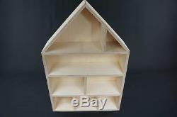 1 x plain wooden dolls 'house étagère caddy unité de stockage miniatures display PD37 