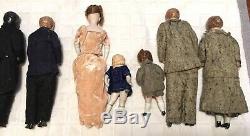 10 Antique Victorian Era Miniature Doll House Bisque Cloth Dolls Exquisite