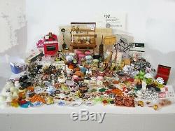 112 Dollhouse Kitchen LOT Pots Cake Dishes Bottles Plates Stove & ARTIST FOOD