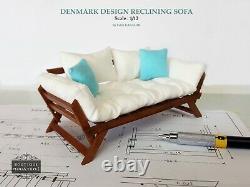 112 Miniature Reclining Sofa settee lounge seat Dolls house living room decor