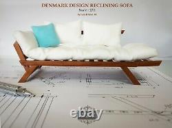 112 Miniature Reclining Sofa settee lounge seat Dolls house living room decor