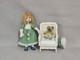 112 Ooak Dolls House Miniature Little Girl Doll, Teddy & Wicker Chair