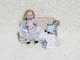 112 Ooak Dolls House Miniature Little Girl Doll, Toy Dolly & Wicker Settee