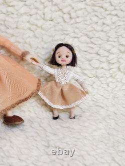 112 OOAK Dolls House Miniature Little Girl Doll, Toy Dolly & Wicker Settee